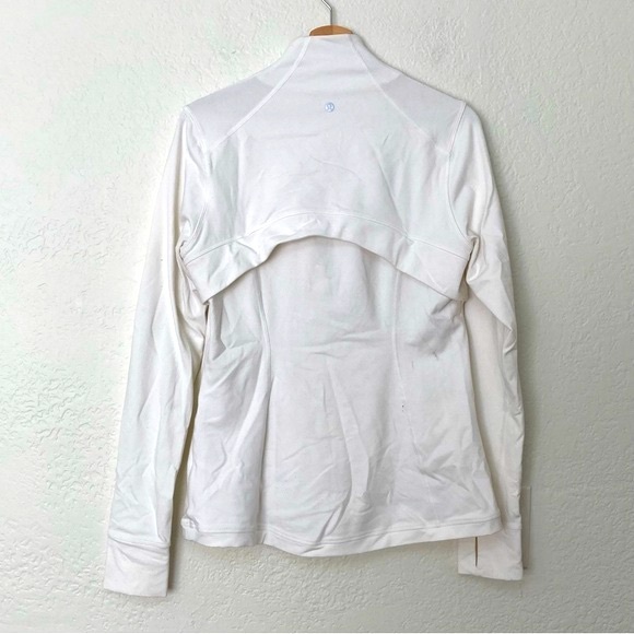 Lululemon White Half Zip Kangaroo Pocket Jacket, Size 12 - Picture 3 of 10